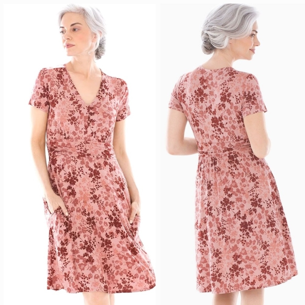 Soma Soft Jersey Knit V-neck Dress Large